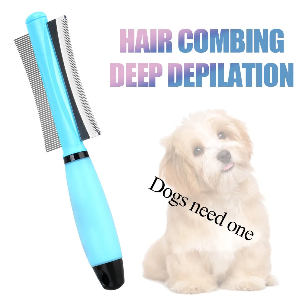 Double-Sided Grooming Tool Pet Hair (Brush For Long & Small Hair) and Hair Remover