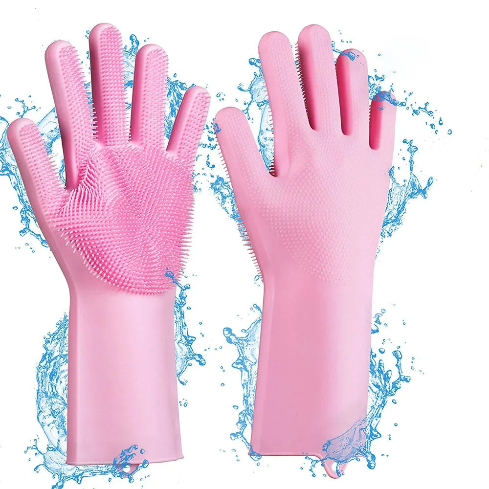 Pet Grooming Cleaning Gloves--Bathing Shampoo Glove Scrubber