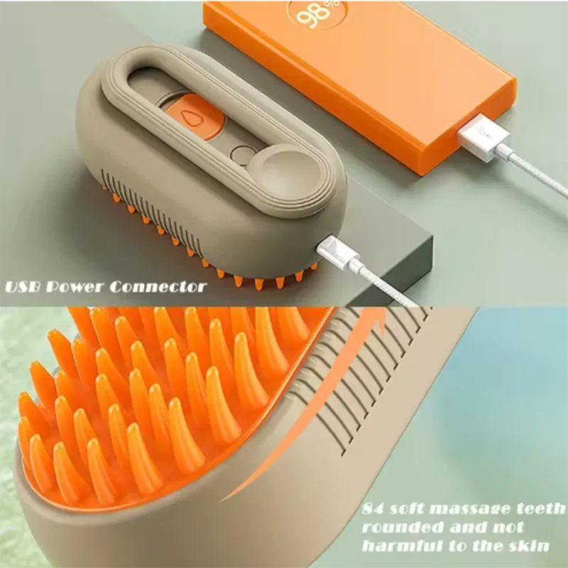 LIMITED Pet Spray Massage Brush. Steam Spray Folding Rotatable Floating Hair Bath and Hair Removal Brush Comb