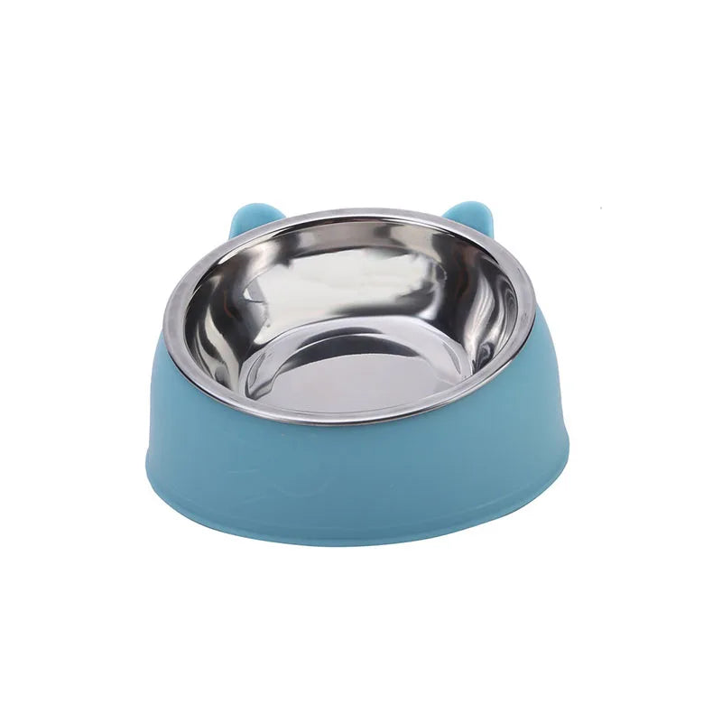 100ML Cat Dog Bowl 15 Degrees Raised Non Slip Puppy Base Cat Food Drinking Water Feeder Tilt Safeguard Neck Pet Bowl Accessories