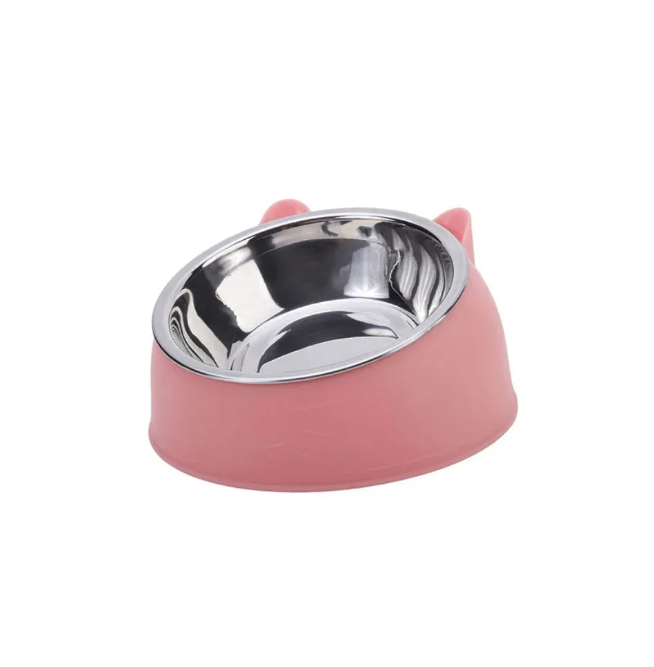 100ML Cat Dog Bowl 15 Degrees Raised Non Slip Puppy Base Cat Food Drinking Water Feeder Tilt Safeguard Neck Pet Bowl Accessories