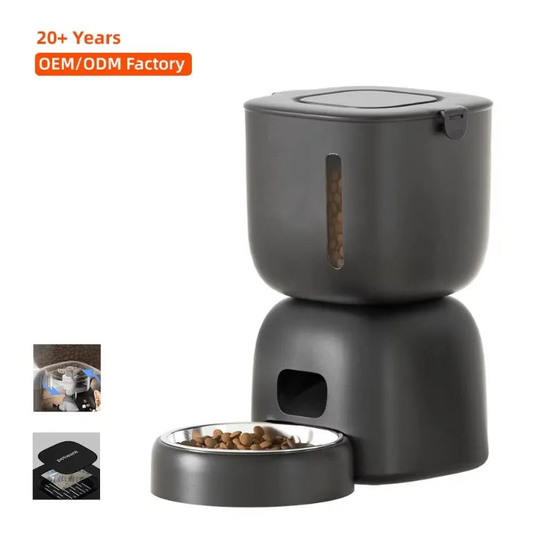 3L Self Feeding Pet Dog Feeder Timed 10S Voice Recorder Dual Power Supply Automatic Cat Food Dispenser
