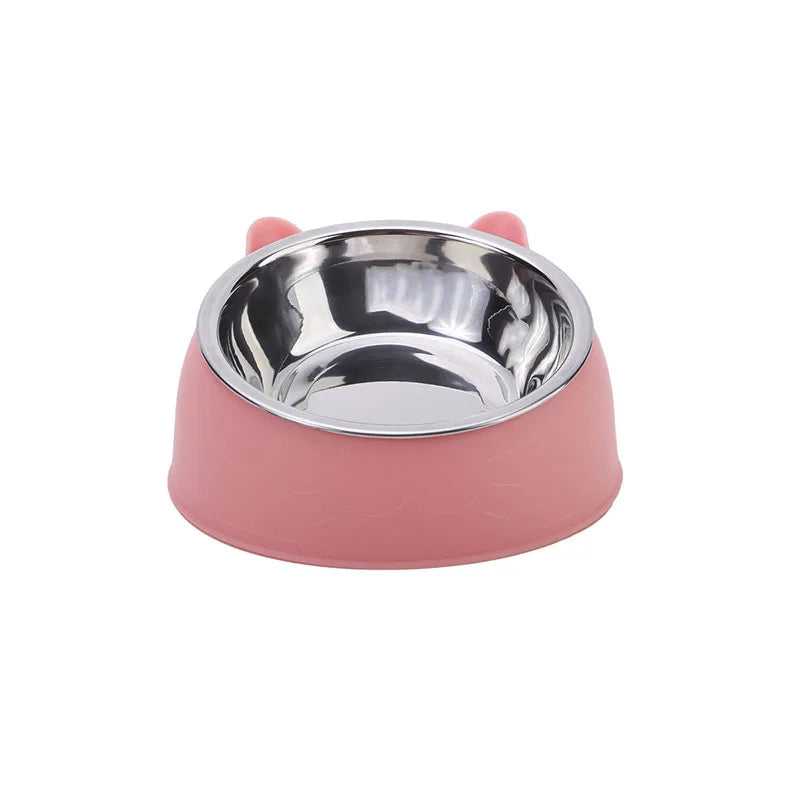 100ML Cat Dog Bowl 15 Degrees Raised Non Slip Puppy Base Cat Food Drinking Water Feeder Tilt Safeguard Neck Pet Bowl Accessories