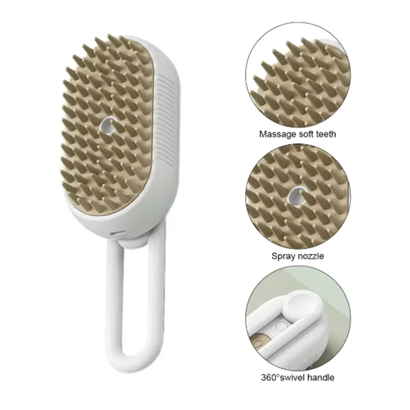 LIMITED Pet Spray Massage Brush. Steam Spray Folding Rotatable Floating Hair Bath and Hair Removal Brush Comb