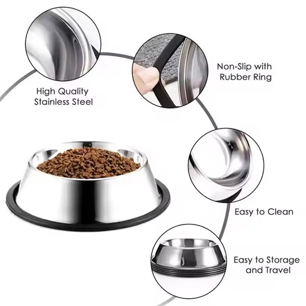 Large Capacity Cat Bowl Steel Pet Feeding Bowl Cat and Dog Food Drinking Bowl Metal Feeder Bowl and Cheap