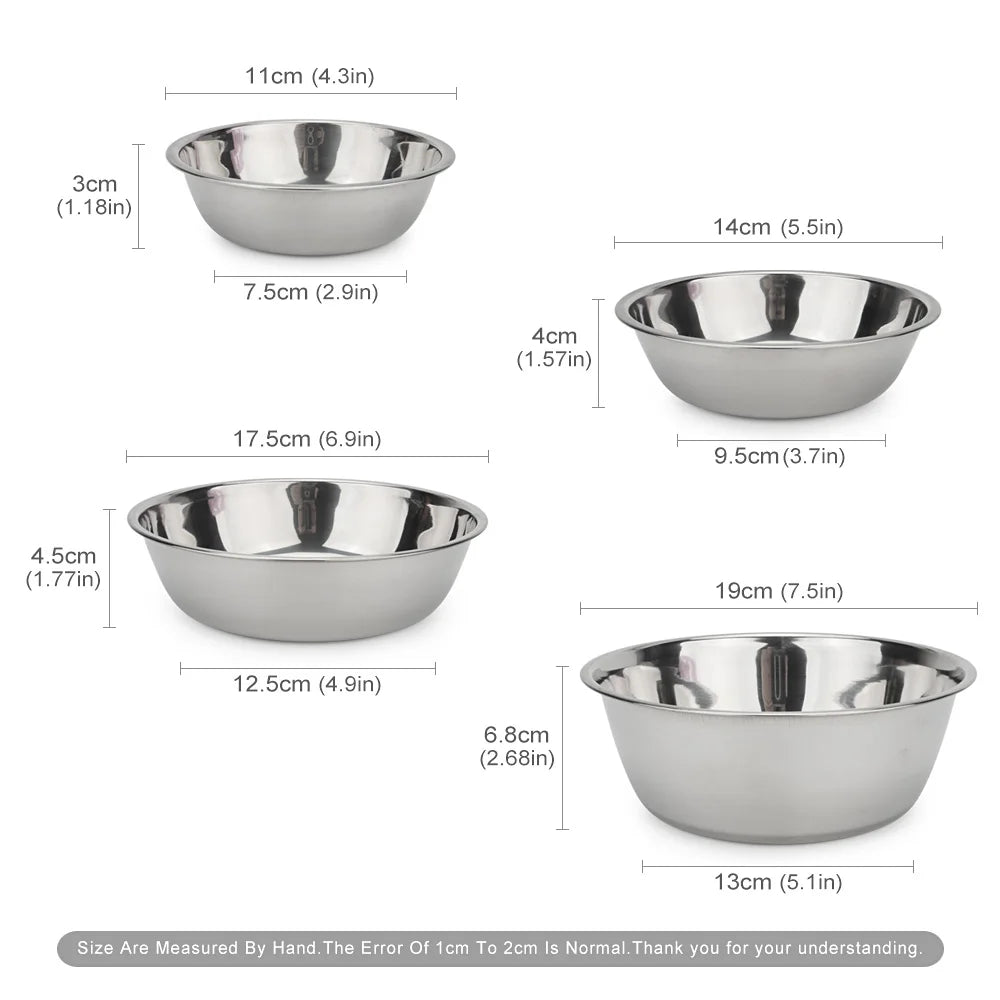 Dog Bowl Stainless Steel Pet Feeding Bowl Cat Food Drinking Feeder Bowl Durable Cheap For Small Medium Big Dogs