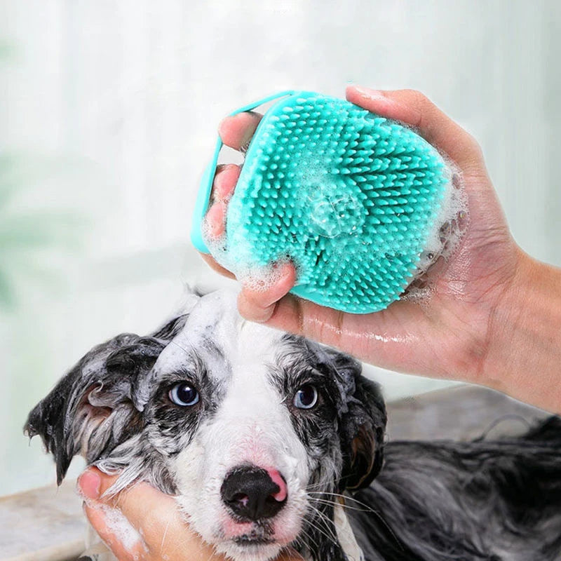 Pet Bathing Brush, Soft Silicone Massager and Gel Bathing Brush