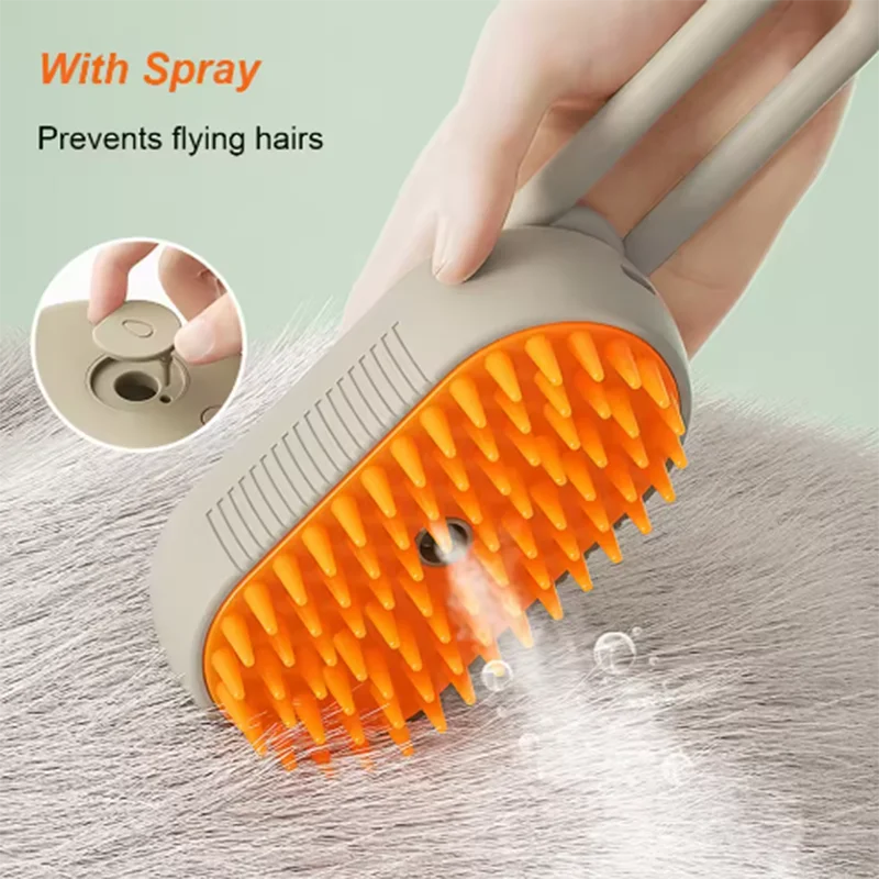 LIMITED Pet Spray Massage Brush. Steam Spray Folding Rotatable Floating Hair Bath and Hair Removal Brush Comb